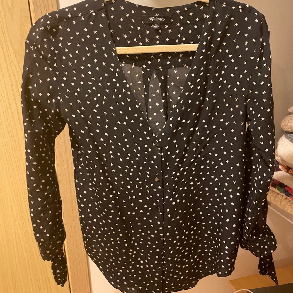 Madewell silk star print blouse